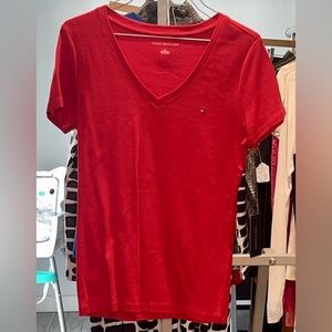Tommy Hilfiger Women's Vivid Red Short Sleeve Tee